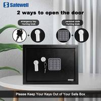 Safewell Elektronischer Safe mit Digitalschloss & Schlüsselentriegelung Langlebiger Stahl-Sicherheitsspeicher für Wertsachen zu Hause und im Geschäft