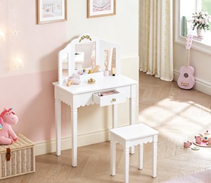 Nouvelle table de maquillage <span class=keywords><strong>en</strong></span> <span class=keywords><strong>bois</strong></span> de luxe pour enfants avec miroir, ensemble de jeu de <span class=keywords><strong>cuisine</strong></span> pour les enfants de 2 à 7 ans, unisexe. QU0004 - Product Image 4