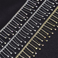 Accessoires de chaîne à pampilles pour bijoux DIY avec strass et griffes de fixation pour couture à la main et utilisation sur vêtements