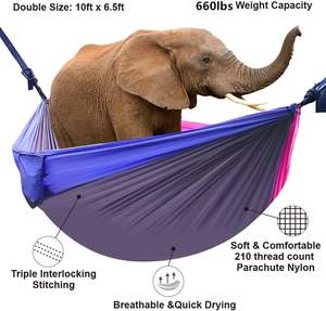 कस्टम लोगो 210 टी नायलॉन कैंपिंग हैममॉक फोल्डेबल फोल्डेबल आउटडोर फर्नीचर निर्माता से कस्टम पैकेज के साथ - Product Image 2