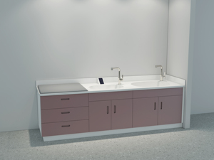 Meuble de lavage médical pour nourrissons à double vasque pour clinique <span class=keywords><strong>pédiatrique</strong></span> - Product Image 3
