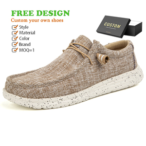 Chaussures <span class=keywords><strong>bateau</strong></span> originales personnalisées, mocassins tendance en toile à enfiler style de marche, chaussures décontractées personnalisées - Product Image 1