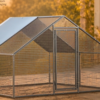 [En stock] Poulailler spacieux en métal pour 20 poulets, enclos extérieur pour volailles