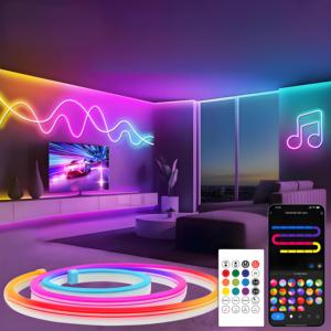 Tuya Wifi RGB <span class=keywords><strong>LED</strong></span> Neon Ánh sáng không thấm nước IP65 linh hoạt Silicone Flex Strip cho chiếu sáng sân vườn thống nhất phát quang - Product Image 1
