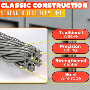 Câble <span class=keywords><strong>de</strong></span> <span class=keywords><strong>porte</strong></span> <span class=keywords><strong>de</strong></span> <span class=keywords><strong>garage</strong></span> <span class=keywords><strong>sectionnelle</strong></span> fiable, moderne, robuste, en acier galvanisé, résistant à la corrosion, 7x7, épaisseur 1/8 po, 7 pi - Product Image 4
