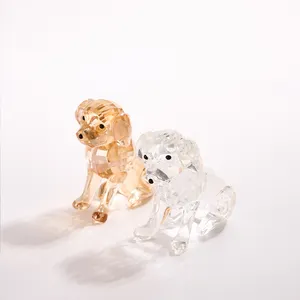 The Last Factory Wholesale Custom Animal DOG Figurine Decorative Crystal Leopard Glass Crystals For Crafts