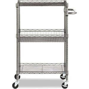 รถเข็นกลิ้งลวดสามชั้น28W x 16D x 39H แอนทราไซต์สีดำ - Product Image 4