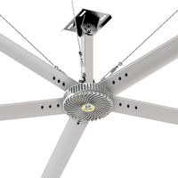 Ventilateur de plafond industriel HVLS Qixiang à haut débit d'air (8-24 pieds) avec 5 pales en alliage d'aluminium et commande tactile pour mosquées et églises