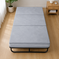 Tragbare Gel-Memory-Foam Dreifach Faltbare Campingmatratze mit Stoffbezug für Zelt, Reisen, Gästezimmer und Bodenschlaf