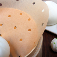 Papier sulfurisé rond en gros, non blanchi, enduit de silicone, pour cuisson à la vapeur