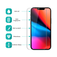 Protecteur d'écran en verre trempé pour iPhone 13 14 15 Pack de 3 packs avec kit d'installation et cadre