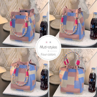 Sac à main tricoté, sac seau de niche, sac fourre-tout décontracté, sac à bandoulière tissé
