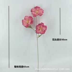 Lanxi Artificial <b>Flowers</b> 3-Head <b>Silk</b> Bouquet Rose Red High Simulation Wedding Decorations - Product Image 4