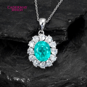 Cadermay Tự Nhiên Giống Phòng Thí Nghiệm Grown Rose Red Và Paraiba Đá Quý S925 10K 14K Tùy Chỉnh Vòng Cổ - Product Image 4
