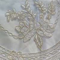 En gros, Applique brodée à coudre écologique, motif dentelle carrée vintage à motif floral de rose, élégante et festive, pour tenues de mariée et chemins de table
