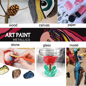 Juego de Pintura Acrílica Metálica Personalizada <span class=keywords><strong>para</strong></span> Artistas y <span class=keywords><strong>Principiantes</strong></span> <span class=keywords><strong>para</strong></span> <span class=keywords><strong>Pintar</strong></span> Rocas, Lienzos, Madera, <span class=keywords><strong>Tela</strong></span>, Vidrio, Papel y Varios Materiales - Product Image 6