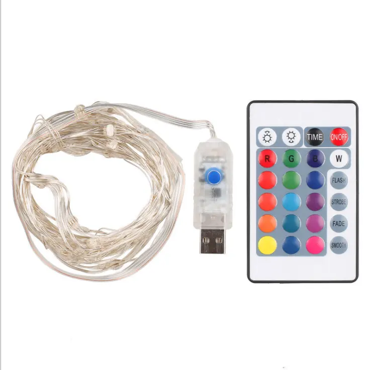 Guirlande lumineuse led 100 à 16 couleurs, cordes multicolores, alimenté par USB, avec télécommande, pour la décoration des vacances, livraison gratuite