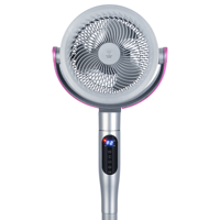 Ventilateur sur pied intelligent à commande vocale, purificateur d'air à ions négatifs pour aromathérapie, ventilateur de sol oscillant 3D 60W à faible consommation pour usage domestique