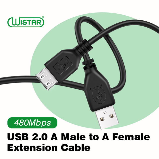 WISTAR Wholesale OEM Usb Type a Cable Custom 1.5m Usb 2.0 a Male to a Female Cable Fast Charging Usb Extension Data Cable