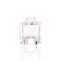Vente en gros de flacons d'encre pour stylo-plume en verre transparent carré de 50 ml avec bouchon en aluminium noir