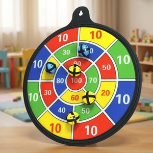 Toddler Friendly Dartboard Magnet Plastic Fabric Safety 6 <b>Darts</b> Washable - Product Image 1