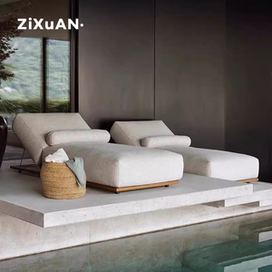 Transat de piscine en teck, mobilier de patio, chaise longue de jardin, chaise longue moderne pour hôtel, balcon extérieur, piscine, restaurant, chaises longues rustiques de plage - Product Image 1
