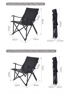 Chaise de camping en fibre de carbone Areffa - Ultralégère 2,13 kg Capacité 200 kg Design minimaliste Tissu pliable Plage Voyage AF-CF-72P- - Product Image 6