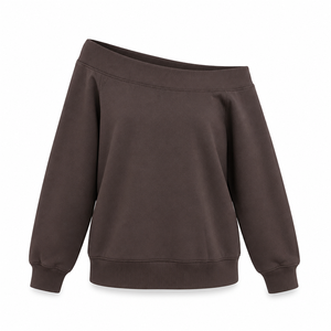 Women's Casual Solid <b>Off</b> <b>Shoulder</b> Sweatshirt <b>Long</b> <b>Sleeve</b> Drop <b>Shoulder</b> Slash Neck Pullover <b>Top</b> - Product Image 1