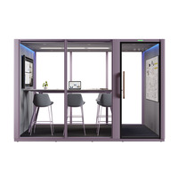 Cabine de bureau insonorisée mobile multi-personnes pour immeuble de bureaux, espace de travail extérieur, bureau à domicile - Acoustique écologique