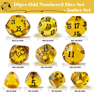10 टुकड़े विषम क्रमांकित पॉलीहेड्रल पासा सेट <span class=keywords><strong>D3</strong></span>-D25, विषम संख्या पासा <span class=keywords><strong>D3</strong></span>, D5, D7, D9, D11, D13, D15, D17, D19, D25 - Product Image 2