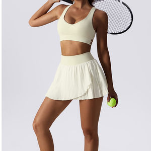 Hızlı kuru seksi Racer geri kayış spor sutyen bayan spor 2 in 1 spor pilili etek Golf yumuşak tenis kadınlar için setleri - Product Image 4