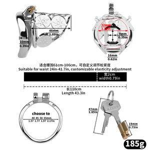 Jaula de Castidad Masculina Ligera y Corta para Adultos, Jaula de Castidad de Acero Inoxidable con Cierre para Juegos Sexuales para Adultos - Product Image 6