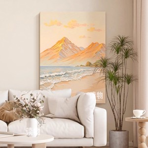 Hand Painted Oil Painting Sunlit Mountains Sea Beach Scene Impressionism Style Living Room Decor <b>Wall</b> Art No <b>Frame</b> - Product Image 2