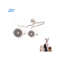Meilleure lampe chirurgicale vétérinaire à LED sans ombre à double tête pour plafond médical, marque Saturn, pour chiens, clinique vétérinaire, opération d'animaux de compagnie
