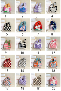 Conception originale Crochet français à pois rayure flore tricot <span class=keywords><strong>sac</strong></span> fourre-tout 2023 mode sous les bras femmes même sacs femme <span class=keywords><strong>sac</strong></span> à tricoter - Product Image 3