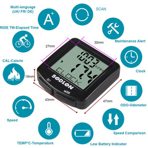 Có dây xe đạp máy tính không thấm nước xe đạp màn hình đồng hồ tốc độ - Product Image 5