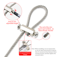Crochet suspendu flexible en laiton crochet de suspension de peinture réglable crochet de suspension d'image réglable fil d'acier inoxydable pour la lumière