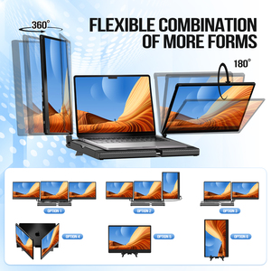 Usine <span class=keywords><strong>de</strong></span> vente en gros pour <span class=keywords><strong>ordinateur</strong></span> portable IPS Full View moniteur d'<span class=keywords><strong>ordinateur</strong></span> pliable Triple 14 pouces écran portable extension d'écran pour <span class=keywords><strong>ordinateur</strong></span> portable - Product Image 2