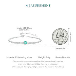 Bracciale di zircone turchese 925 Sterling perline multistrato a catena per donne Design originale delicato <span class=keywords><strong>regalo</strong></span> di alta gioielleria BSB157 - Product Image 6
