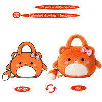 Sac à dos personnalisé en peluche avec logo OEM ODM, créez votre propre design, jouets en peluche, rembourrage en coton PP, unisexe, fête, faible MOQ