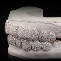Grillz dentaires Hip Hop en diamants Moissanite, pour dents supérieures et inférieures, sertissage nid d'abeille, capuchons dentaires style punk, bijoux pour rappeurs et cosplay