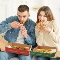 Boîte à pizza personnalisée en papier kraft 7/8/10/12 pouces, emballage alimentaire en carton ondulé biodégradable pour la livraison, avec logo, pour chewing-gum et sushis
