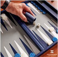 Jeu de backgammon de luxe avec dés, matériaux en plastique et en bois, forme carrée, logo personnalisé, taille standard, marque YSBARS, boîte en étain/bois