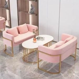 Modern Square Office <b>Sofa</b> <b>Set</b> Negotiation Table Chair Combination Luxury Hotel Reception Furniture Metal Fabric Sectional Design - Product Image 6