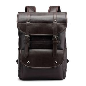 Sac à dos en <span class=keywords><strong>cuir</strong></span> PU vintage pour hommes, sacs rétro imperméables, sacs à dos pour ordinateur portable de voyage, sacs d'école pour affaires - Product Image 5