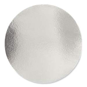 Boardwalk 9\" Silver Flat <b>Lid</b> Aluminum To-Go <b>Container</b> Round <b>Plastic</b> <b>Lids</b> 500/Carton - Product Image 3