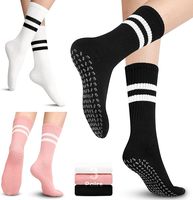 Chaussettes de yoga sportives Xingyou en tricot pour femmes, en stock, chaussettes de ballet en coton à rayures, chaussettes de Pilates