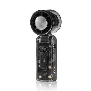 Rechargeable Digital Display Turbo Fan Portable Wearable Foldable Mini Pocket Handheld Fan Travel Camping Outdoor USB Battery - Product Image 2