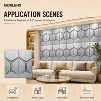 Panneau mural 3D en PVC brossé argenté MORLENX, motif géométrique en Y, revêtement décoratif pour l'intérieur des bureaux et des halls