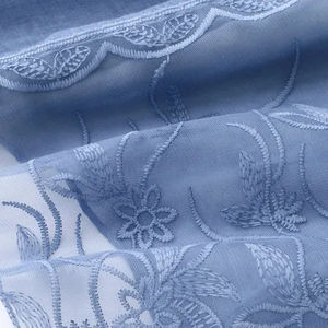 Nouveau turban en polyester uni pour femme avec broderie de fleurs, écharpe en dentelle, châle - Product Image 6